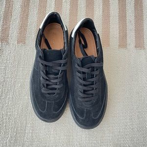 Zara black flatform leather/suede sneakers. 39